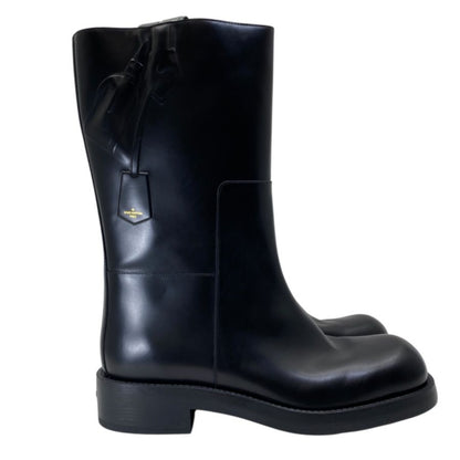 Louis Vuitton Long Boots Monogram Embossed Leather Black Shoes Casual — view 5