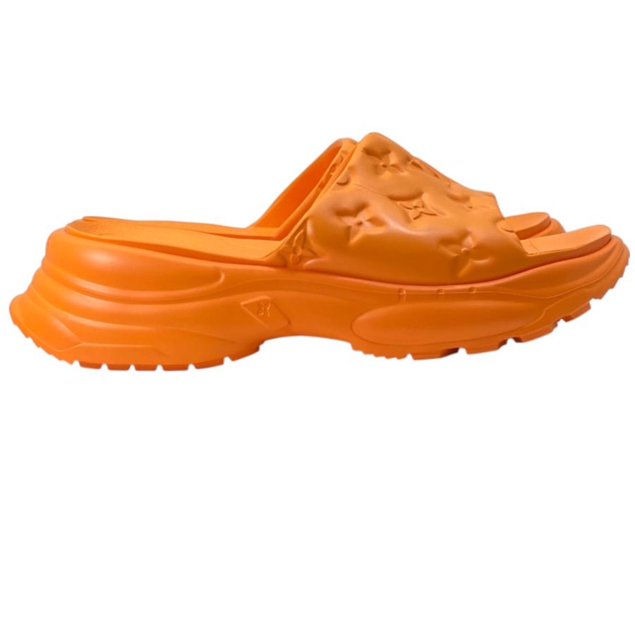 Louis Vuitton Pool 55 Line Sandals Monogram Embossed Rubber Orange — view 5