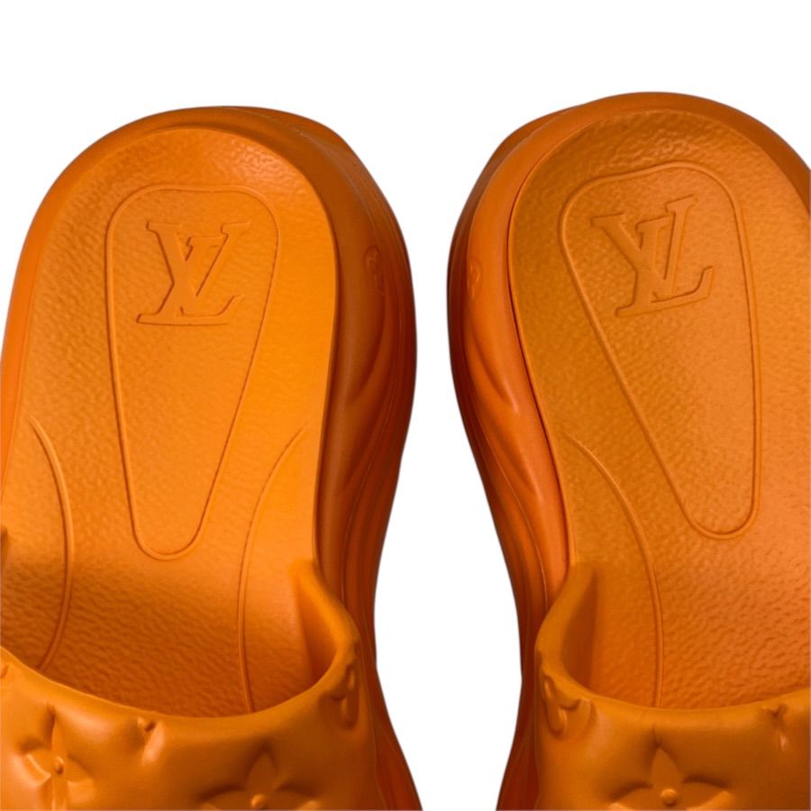 Louis Vuitton Pool 55 Line Sandals Monogram Embossed Rubber Orange — view 8