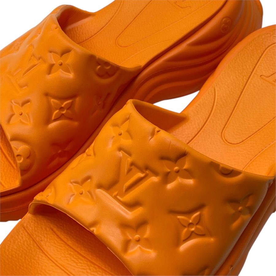 Louis Vuitton Pool 55 Line Sandals Monogram Embossed Rubber Orange — view 7
