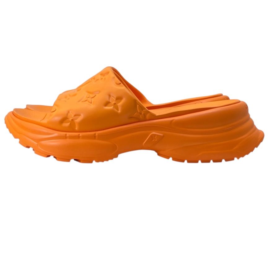 Louis Vuitton Pool 55 Line Sandals Monogram Embossed Rubber Orange — view 3
