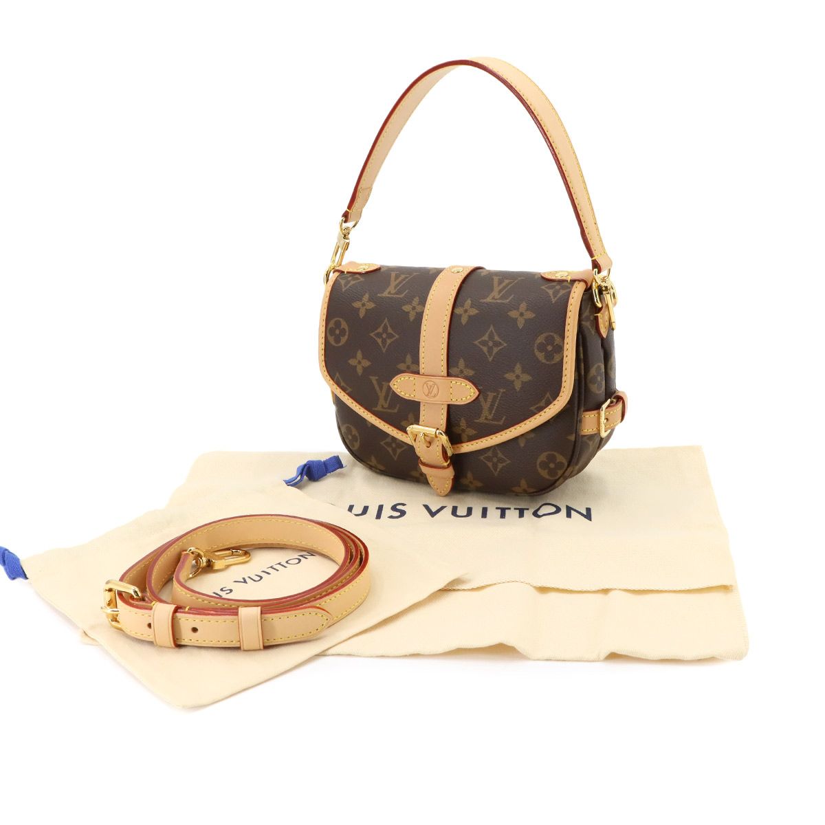 Louis Vuitton Monogram Saumur BB 2-Way Bag Brown — view 2