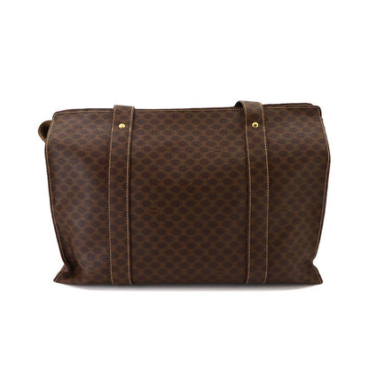 Celine Macadam Tote Bag Leather Brown Gold Vintage — view 2