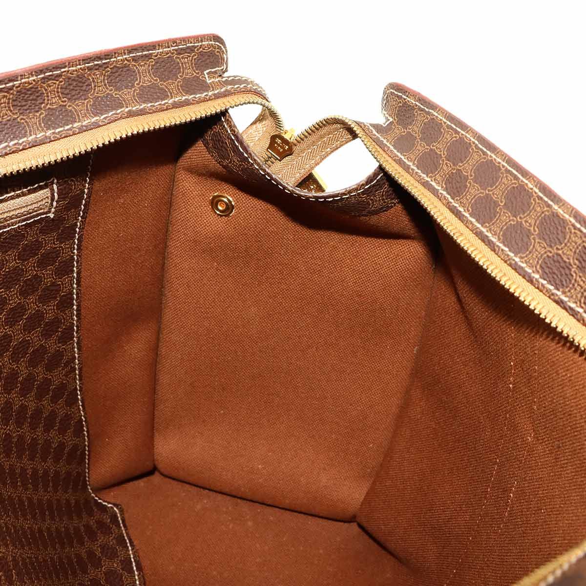 Celine Macadam Tote Bag Leather Brown Gold Vintage — view 8