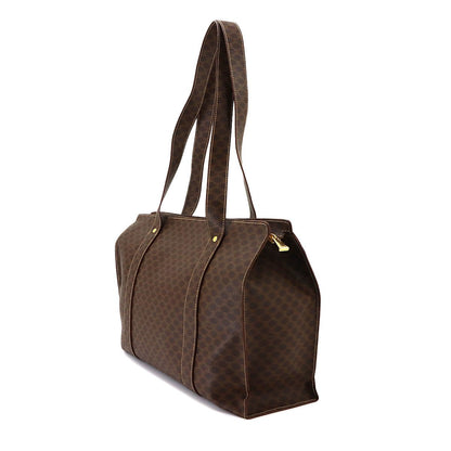 Celine Macadam Tote Bag Leather Brown Gold Vintage — view 3