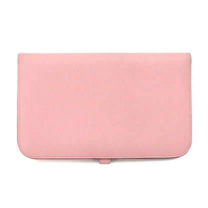 Hermes Dogon GM Bifold Wallet Swift Rose Sakura Silver — view 3