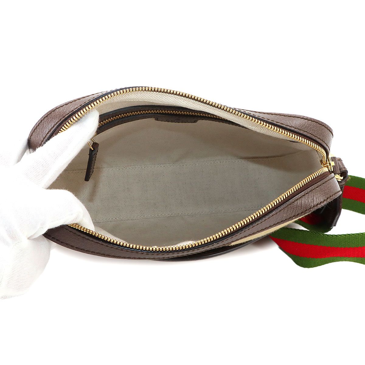 Gucci Jumbo GG Messenger Shoulder Bag Canvas Leather Camel Ebony — view 7