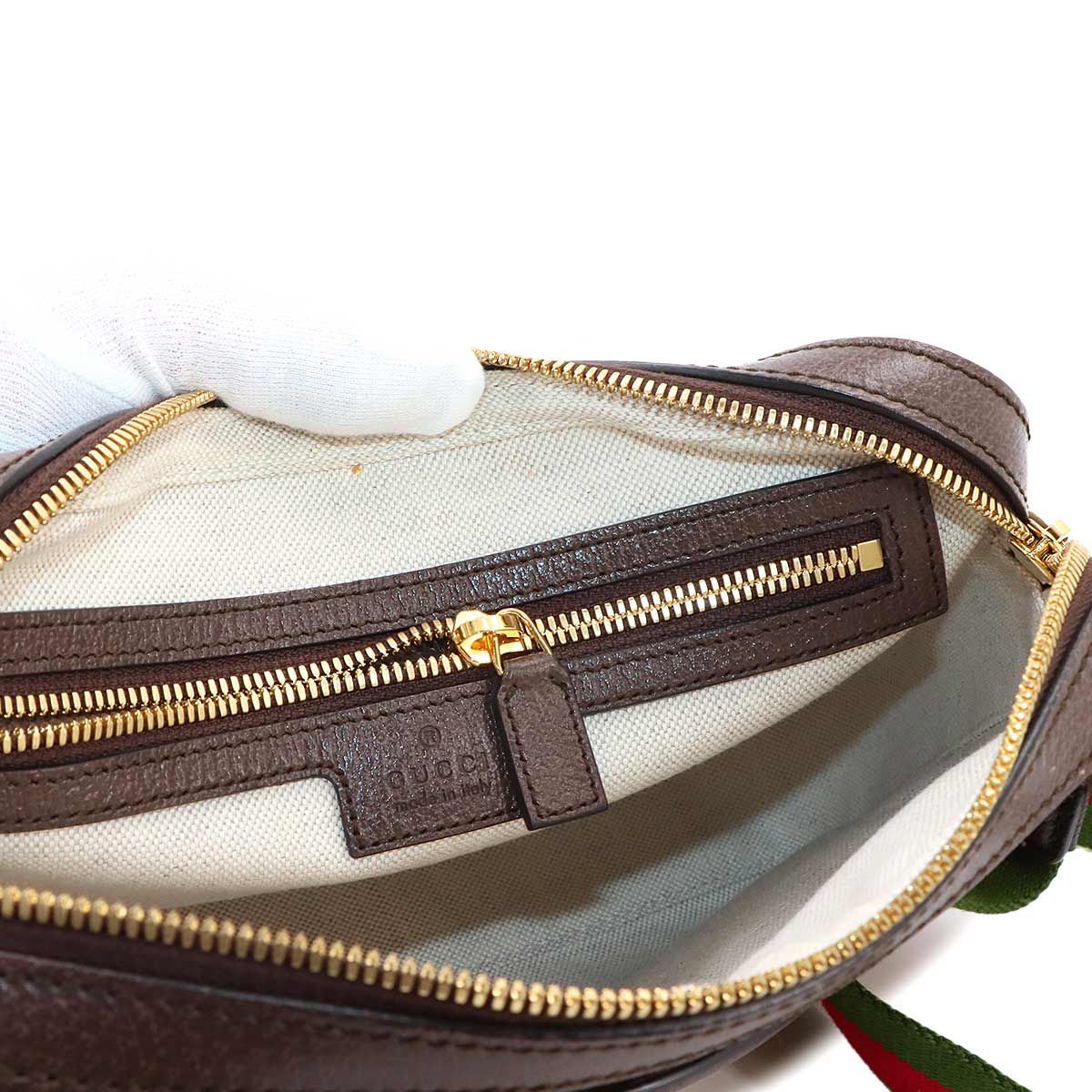 Gucci Jumbo GG Messenger Shoulder Bag Canvas Leather Camel Ebony — view 8