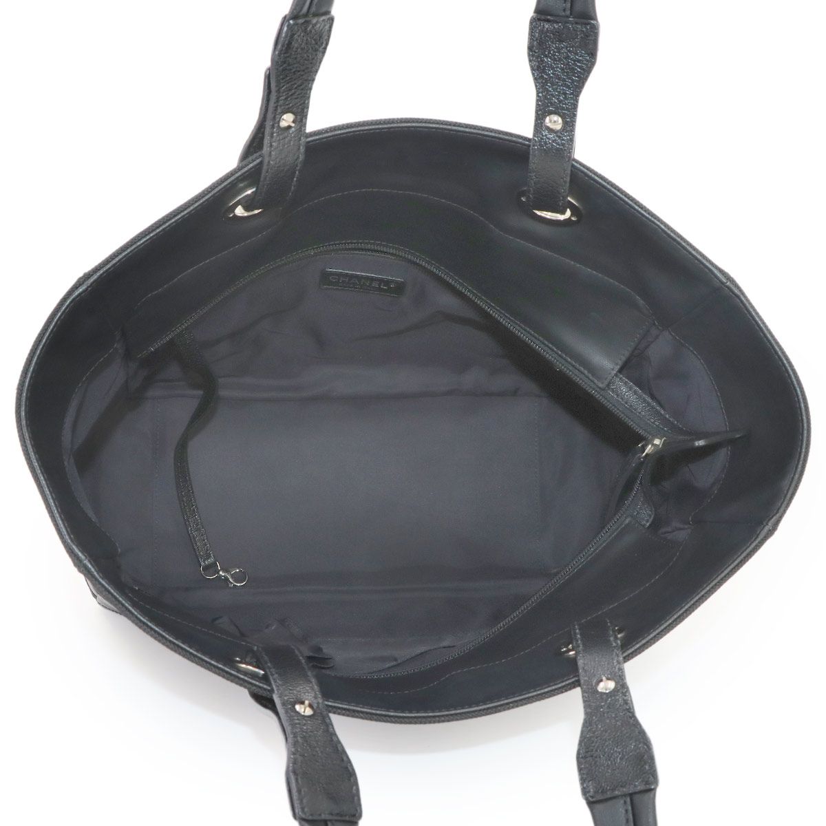 Chanel Paris Biarritz MM Tote Bag Canvas Nylon Black — view 7
