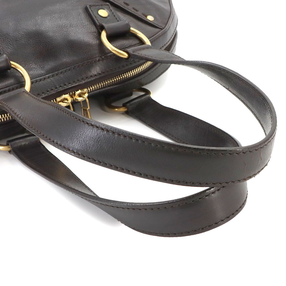 Saint Laurent Muse Medium Hand Bag Leather Dark Brown Gold — view 5