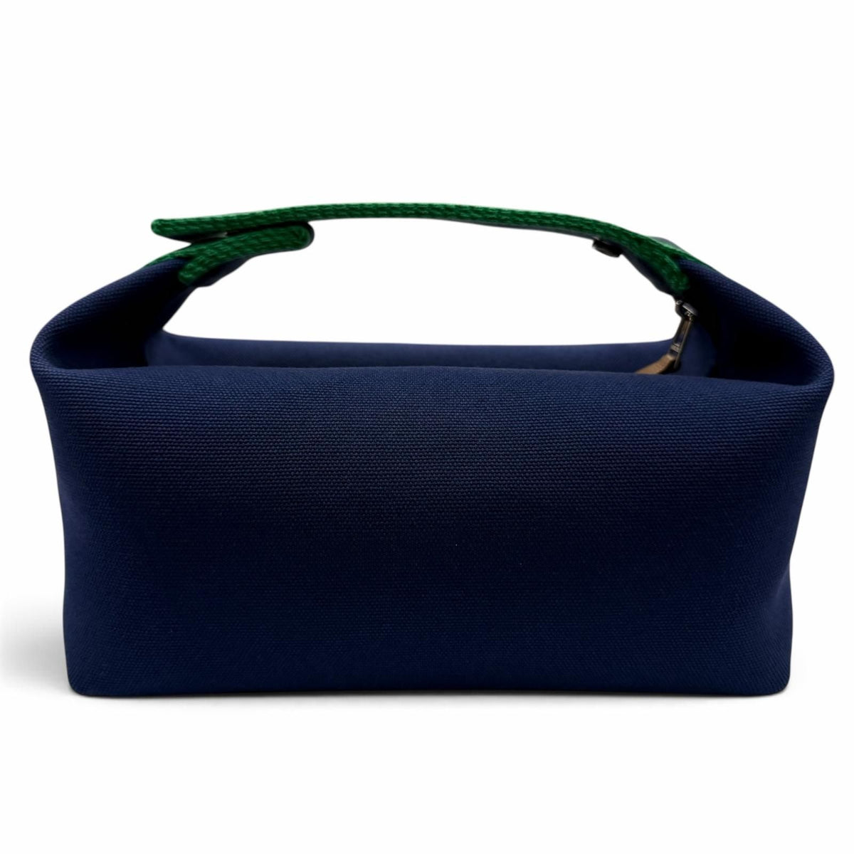 Hermes Brid-a-brac PM Silver Sellier H Logo Canvas Pouch Handbag Navy — view 2