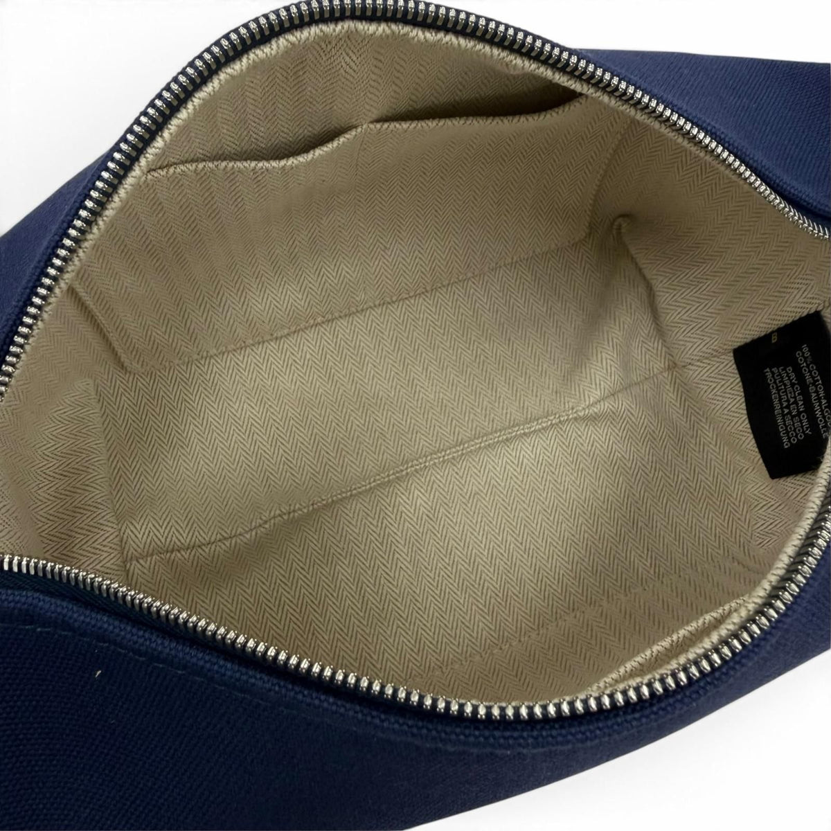 Hermes Brid-a-brac PM Silver Sellier H Logo Canvas Pouch Handbag Navy — view 5
