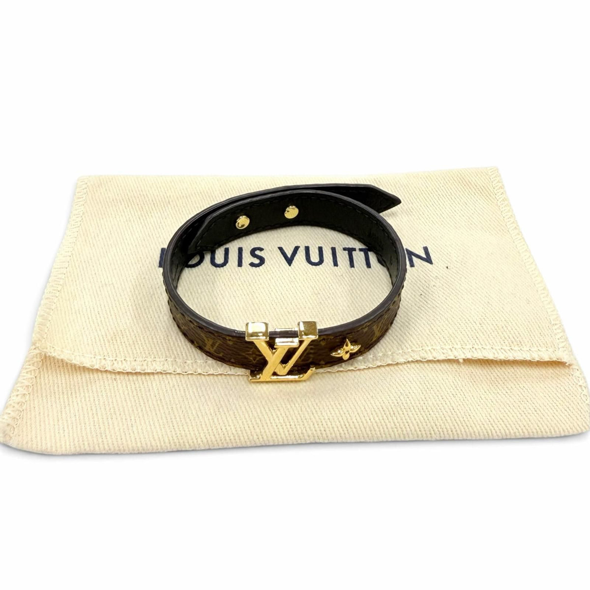 Louis Vuitton Monogram Bracelet LV Iconic Leather Brown 19 — view 2
