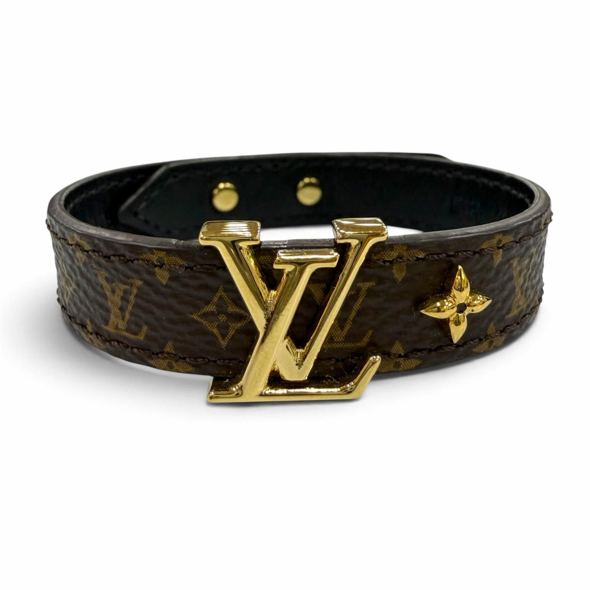Louis Vuitton Monogram Bracelet LV Iconic Leather Brown 19