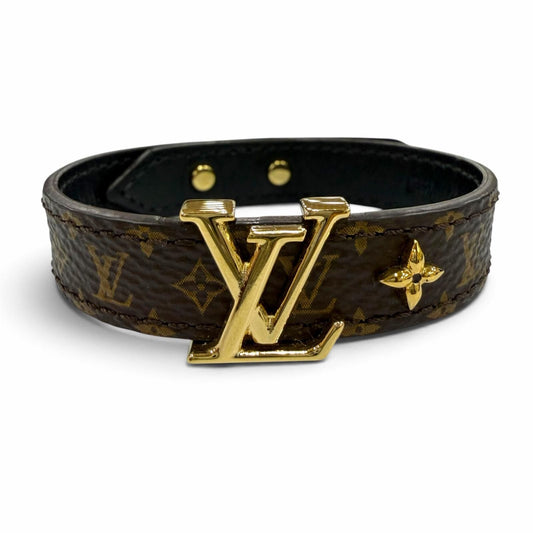 Louis Vuitton Monogram Bracelet LV Iconic Leather Brown 19