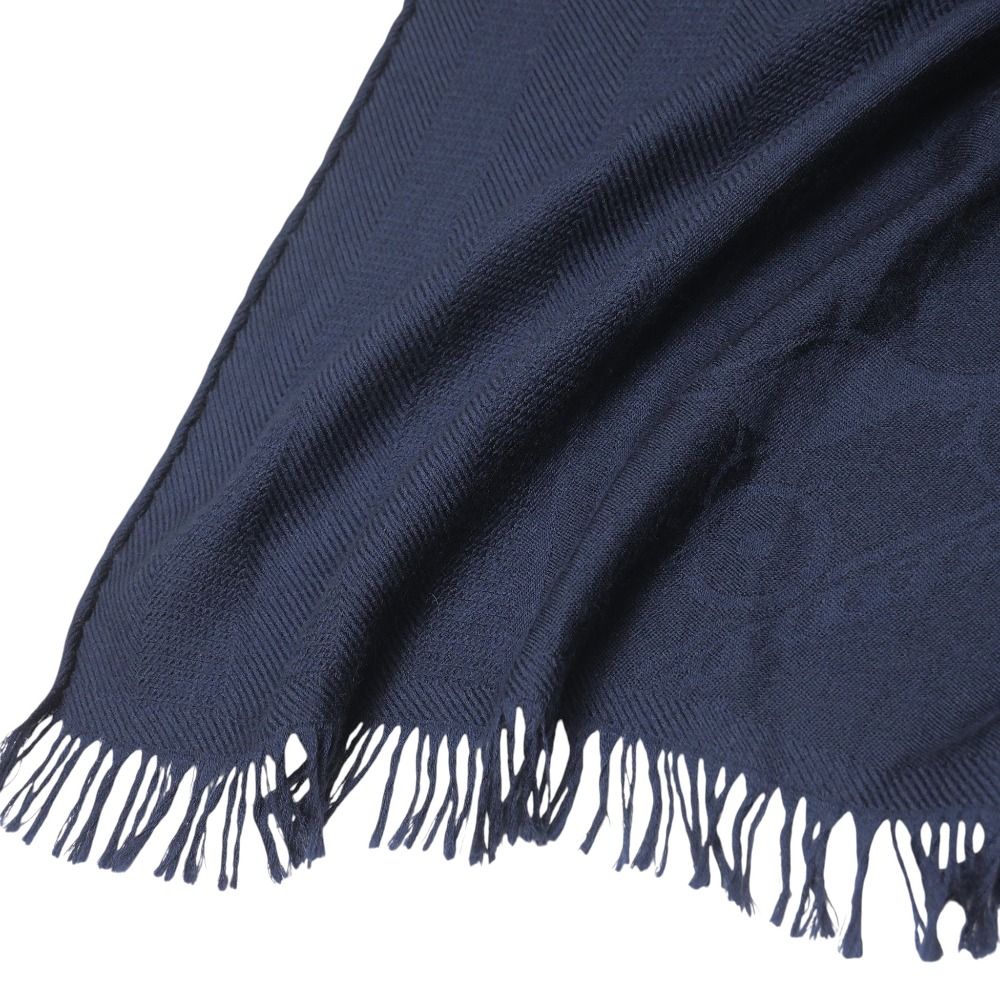 Hermes Shawl H Logo Cashmere Silk Large Fringe Scarf — view 4