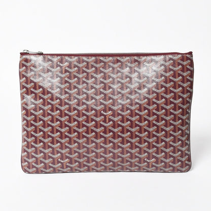 Goyard Senna GM Clutch Bordeaux Goyardine Canvas Silver