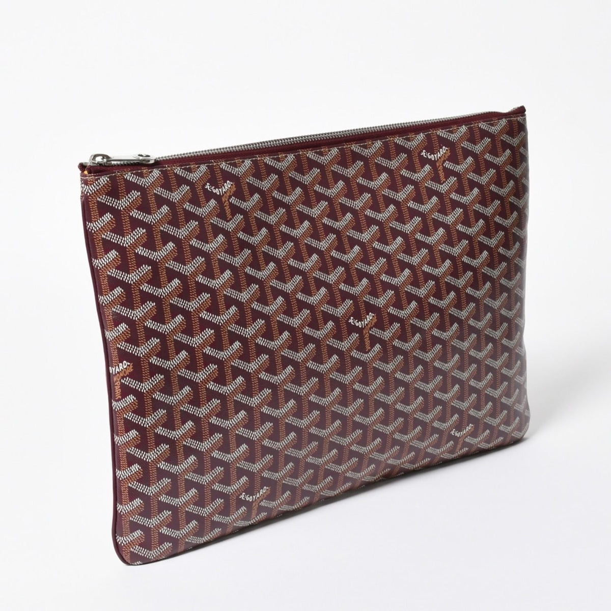 Goyard Senna GM Clutch Bordeaux Goyardine Canvas Silver — view 3