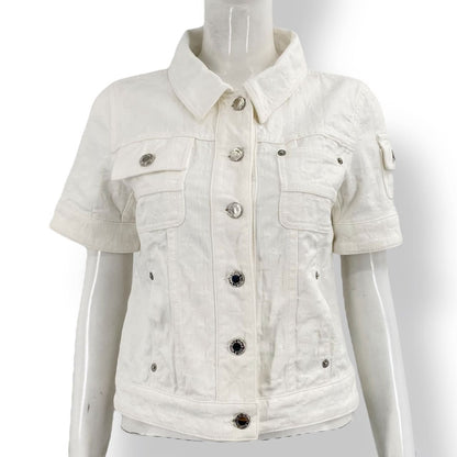 Louis Vuitton Jacket Short Sleeve Denim Monogram White