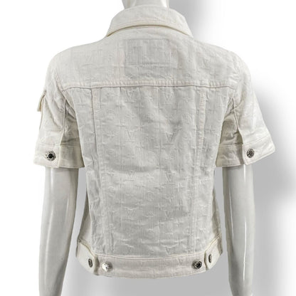 Louis Vuitton Jacket Short Sleeve Denim Monogram White — view 2