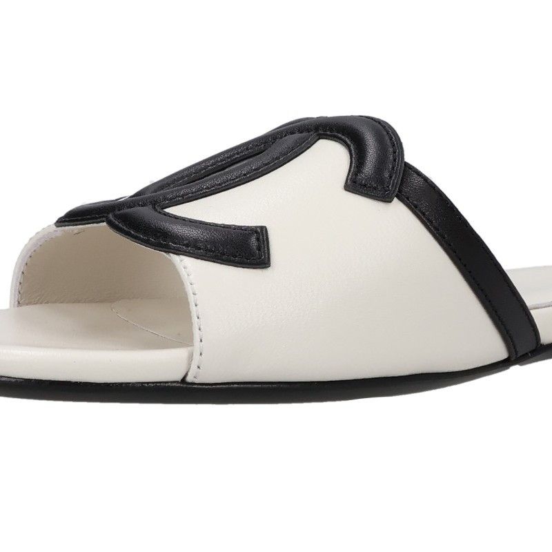 Chanel CC Logo Leather Sandals — view 5