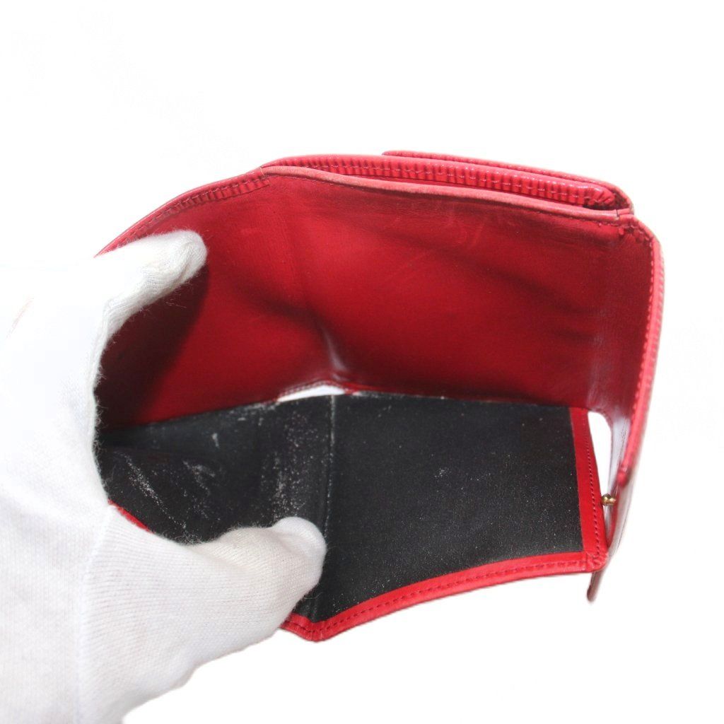 Louis Vuitton Epi Trifold Wallet Coin Purse Leather LV Logo Red — view 6