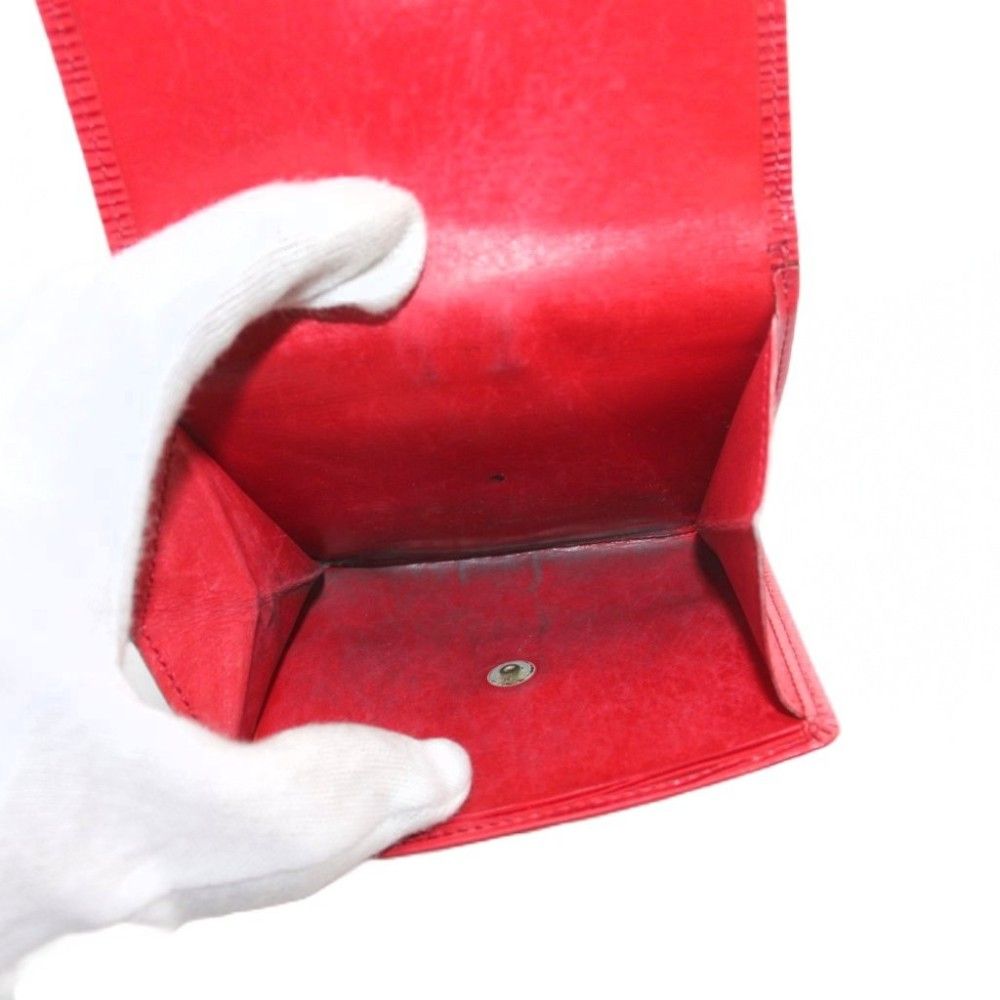 Louis Vuitton Epi Trifold Wallet Coin Purse Leather LV Logo Red — view 7