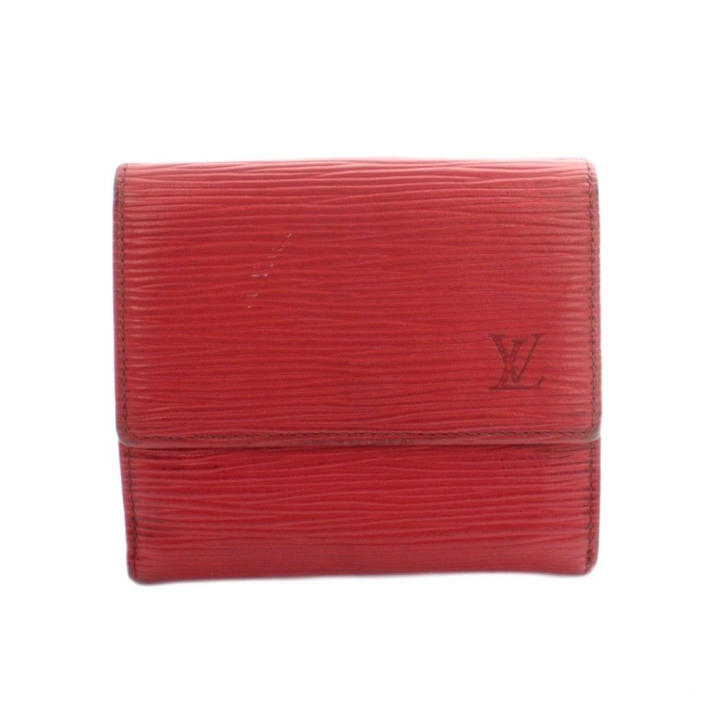 Louis Vuitton Epi Trifold Wallet Coin Purse Leather LV Logo Red