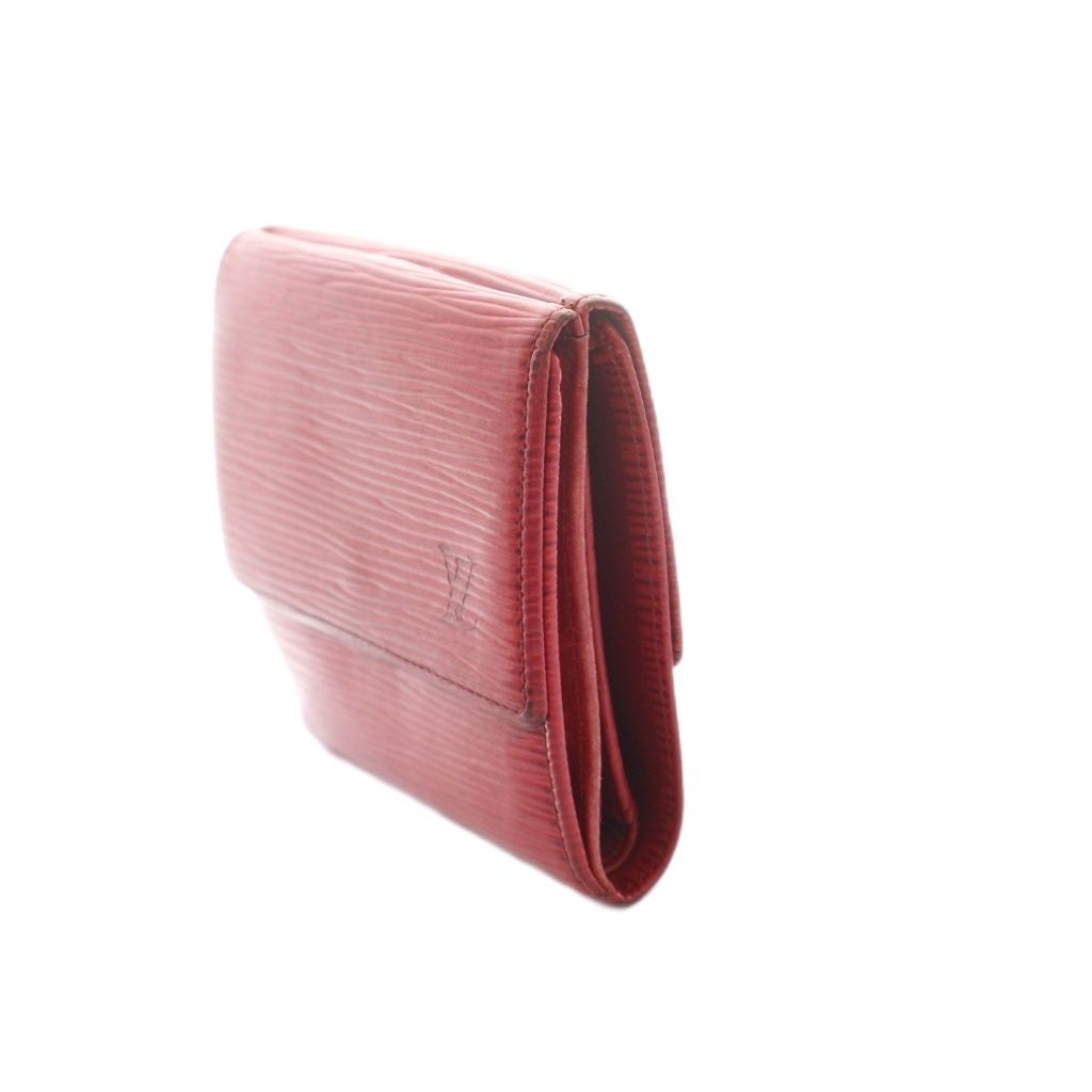 Louis Vuitton Epi Trifold Wallet Coin Purse Leather LV Logo Red — view 3