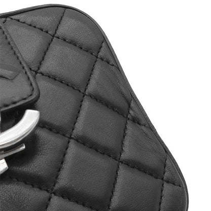 Chanel Shoulder Bag Half Coco Lambskin Black Silver Chain 24 — view 6