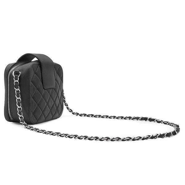 Chanel Shoulder Bag Half Coco Lambskin Black Silver Chain 24 — view 2