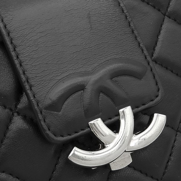 Chanel Shoulder Bag Half Coco Lambskin Black Silver Chain 24 — view 5