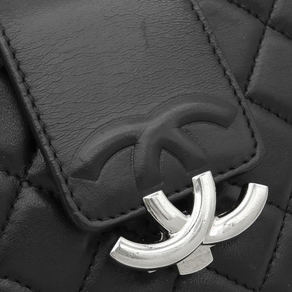 Chanel Shoulder Bag Half Coco Lambskin Black Silver Chain 24 — view 5