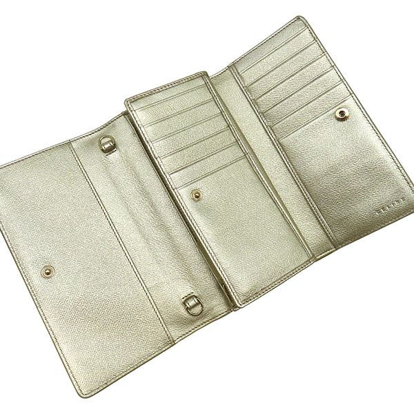 Celine Chain Wallet Macadam Canvas Leather Beige Gold Shoulder Bag — view 6