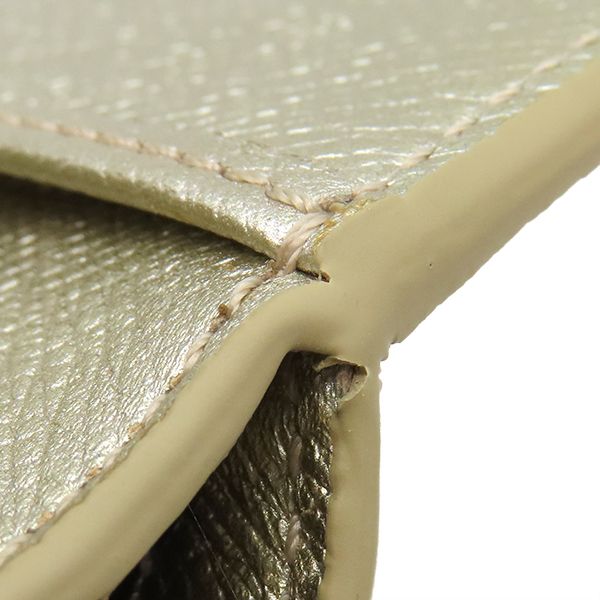Celine Chain Wallet Macadam Canvas Leather Beige Gold Shoulder Bag — view 8