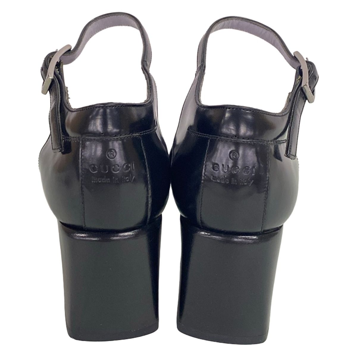 Gucci Pumps Black Leather Heels — view 3