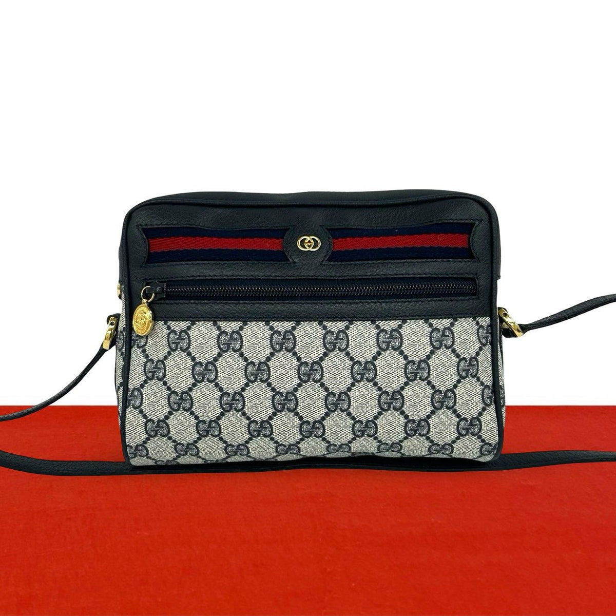 Gucci Vintage Sherry Line GG Logo Pattern Leather Mini Shoulder Bag Pochette