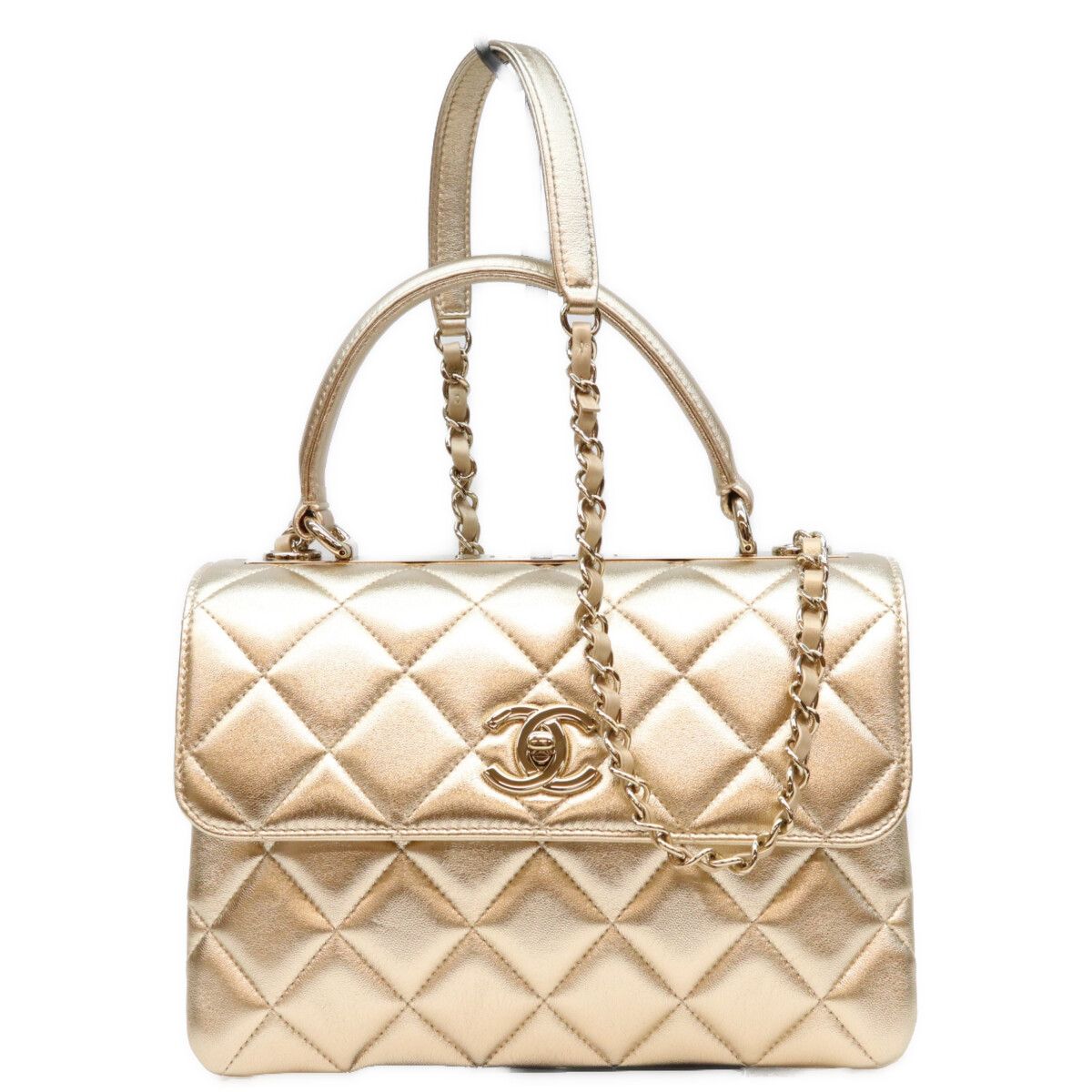 Chanel Gold Trendy CC Small Lambskin Shoulder Bag