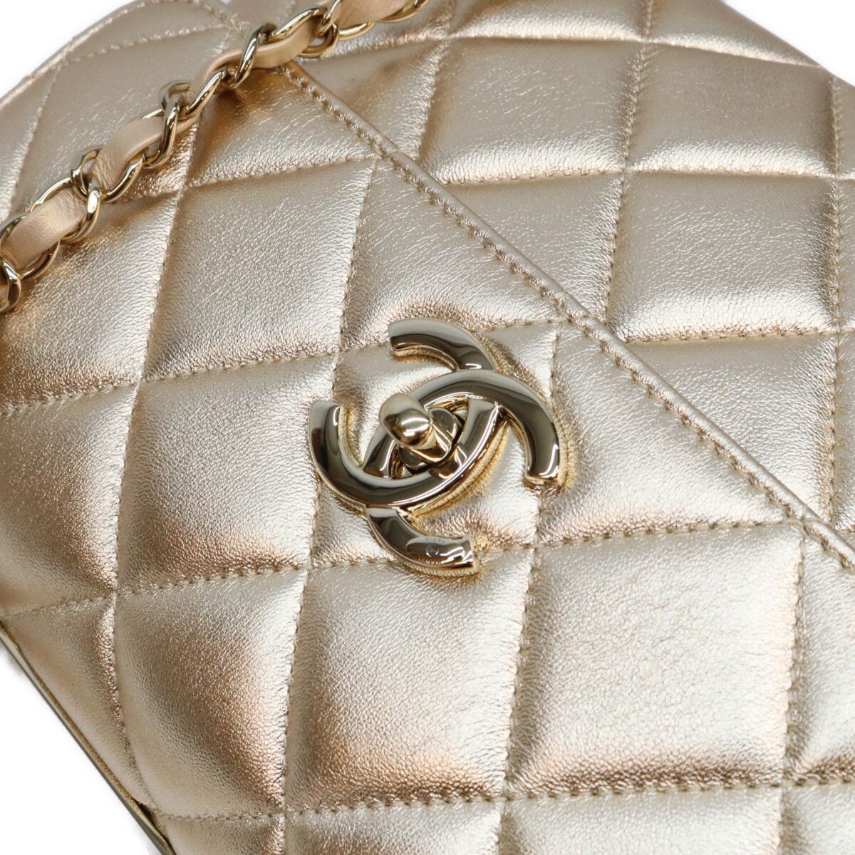 Chanel Gold Trendy CC Small Lambskin Shoulder Bag — view 8