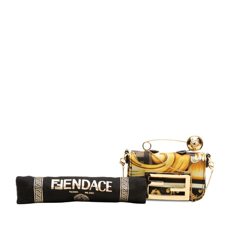 Fendi Nano Baguette Crossbody Chain Shoulder Bag Multicolor Nylon — view 7
