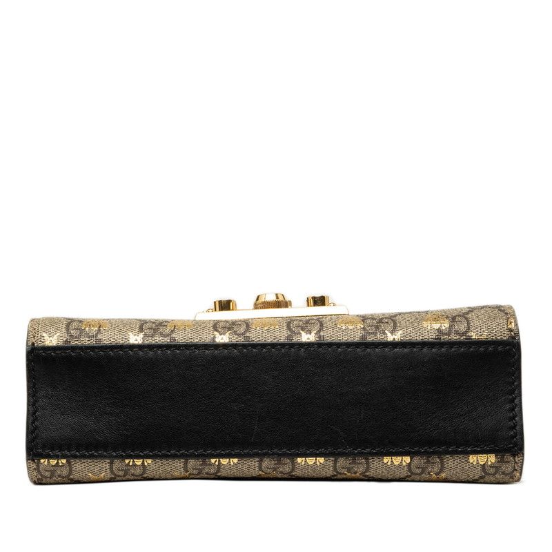 Gucci GG Supreme Beige Padlock Chain Shoulder Bag 2-Way Leather — view 3