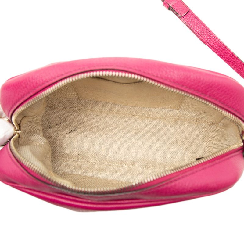 Gucci Interlocking G Soho Crossbody Shoulder Bag Pink Leather — view 4