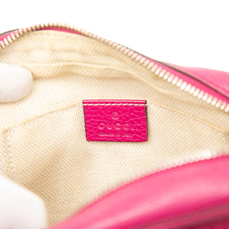 Gucci Interlocking G Soho Crossbody Shoulder Bag Pink Leather — view 5