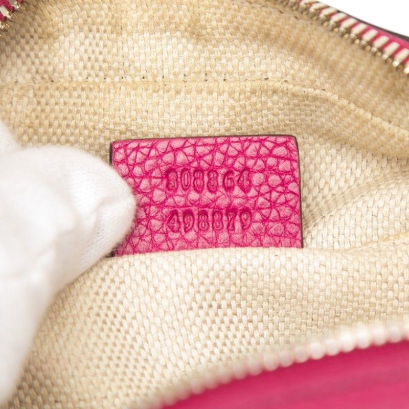 Gucci Interlocking G Soho Crossbody Shoulder Bag Pink Leather — view 6