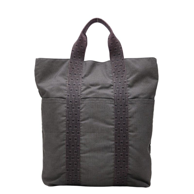 Hermes Herline Cabas Tote Bag Gray Canvas