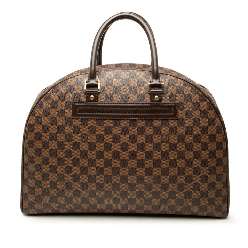 Louis Vuitton Damier Boston Bag Brown Leather