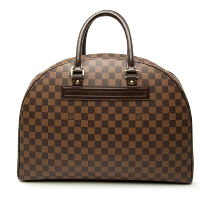 Louis Vuitton Damier Boston Bag Brown Leather