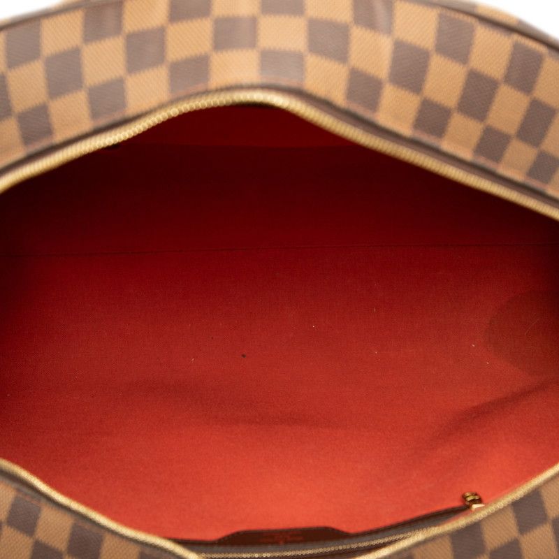 Louis Vuitton Damier Boston Bag Brown Leather — view 4