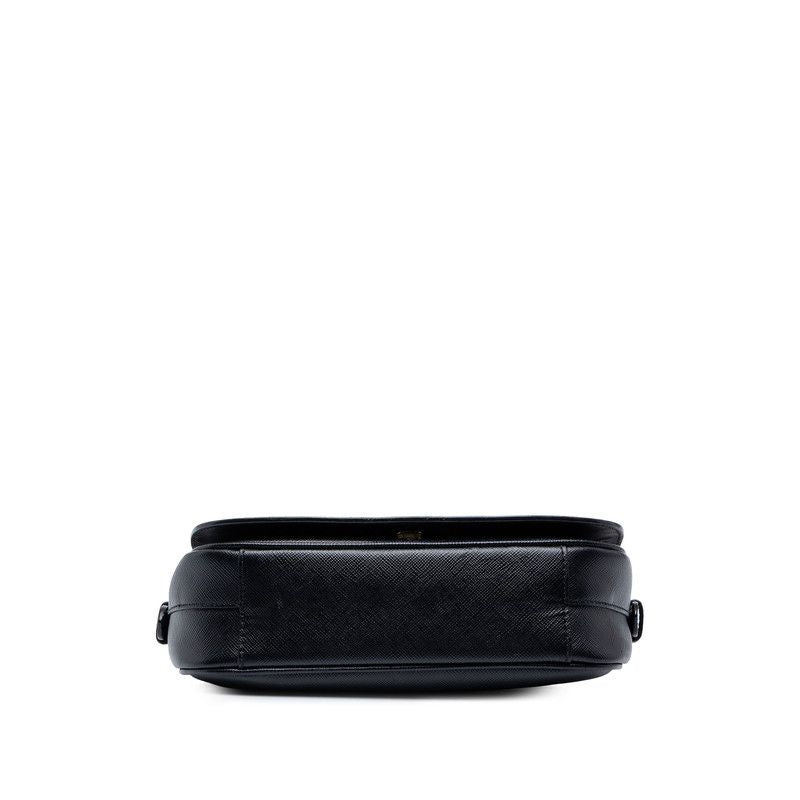 Prada Saffiano Crossbody Shoulder Bag Black Leather — view 3