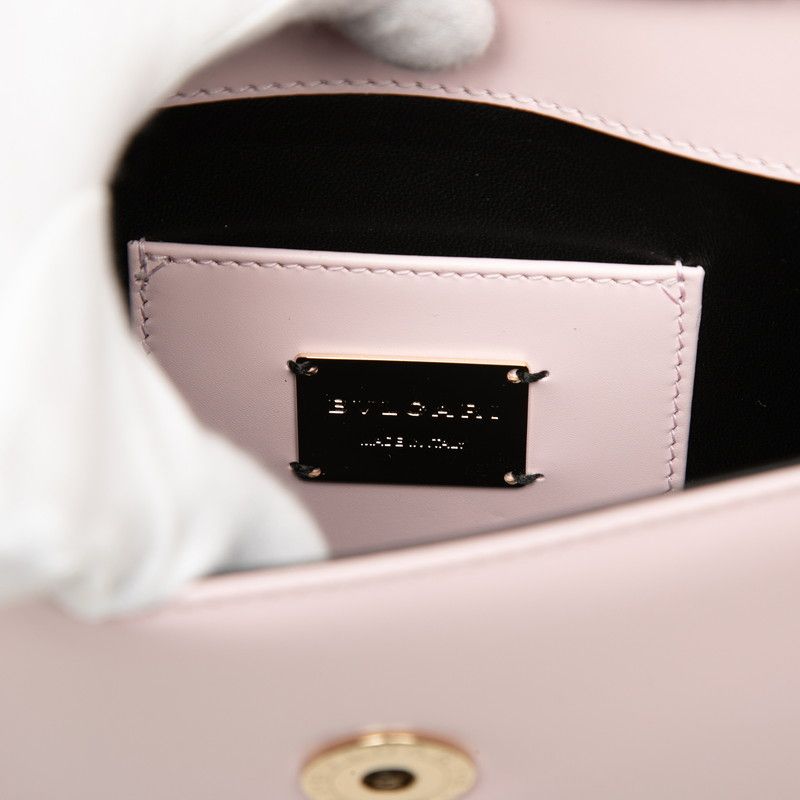 Bvlgari Serpenti Forever Bijou Crossbody Chain Shoulder Bag Pink Black Leather — view 5